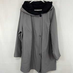 Eileen Fisher 2X Reversible Hooded Nylon/Cotton Coat NWT